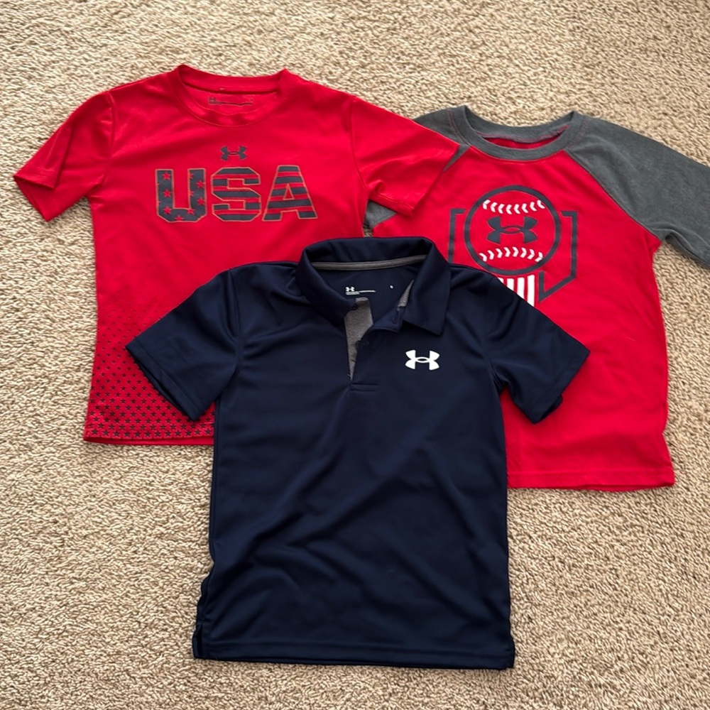 Bundle of THREE Under Armour boys shirts